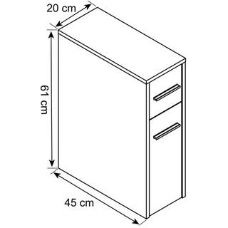 VCM Holz Badmöbel Midischrank Bad Toilette Badschrank Schublade Nischenschrank Zalo  