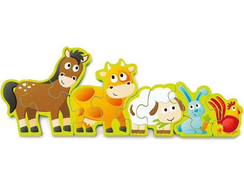 Hape  Puzzle Zahlen & Farmtiere (10Teile) 