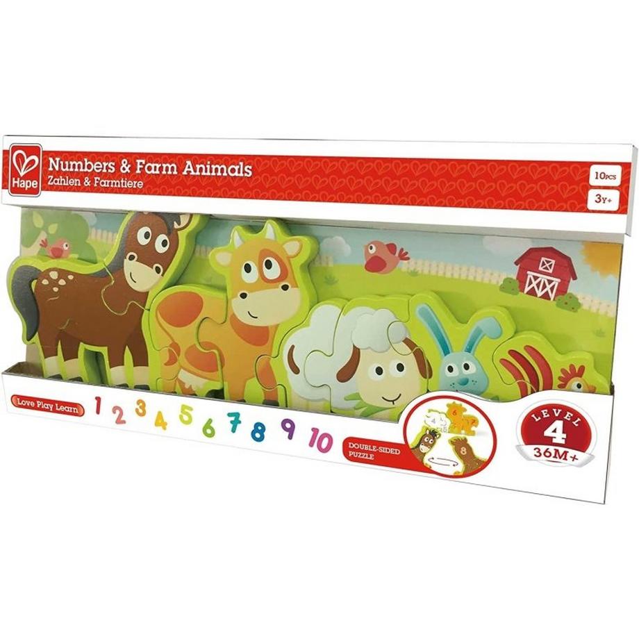 Puzzle Zahlen & Farmtiere (10Teile)
