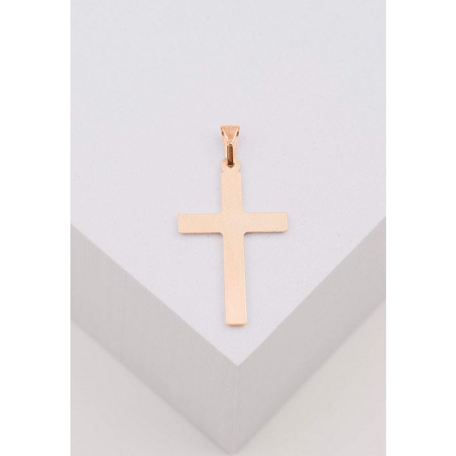 MUAU Schmuck  Anhänger Kreuz Rotgold 750, 31x16mm 