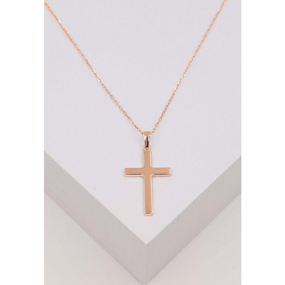 MUAU Schmuck  Anhänger Kreuz Rotgold 750, 31x16mm 
