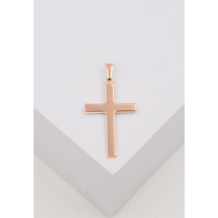 MUAU Schmuck  Anhänger Kreuz Rotgold 750, 31x16mm 