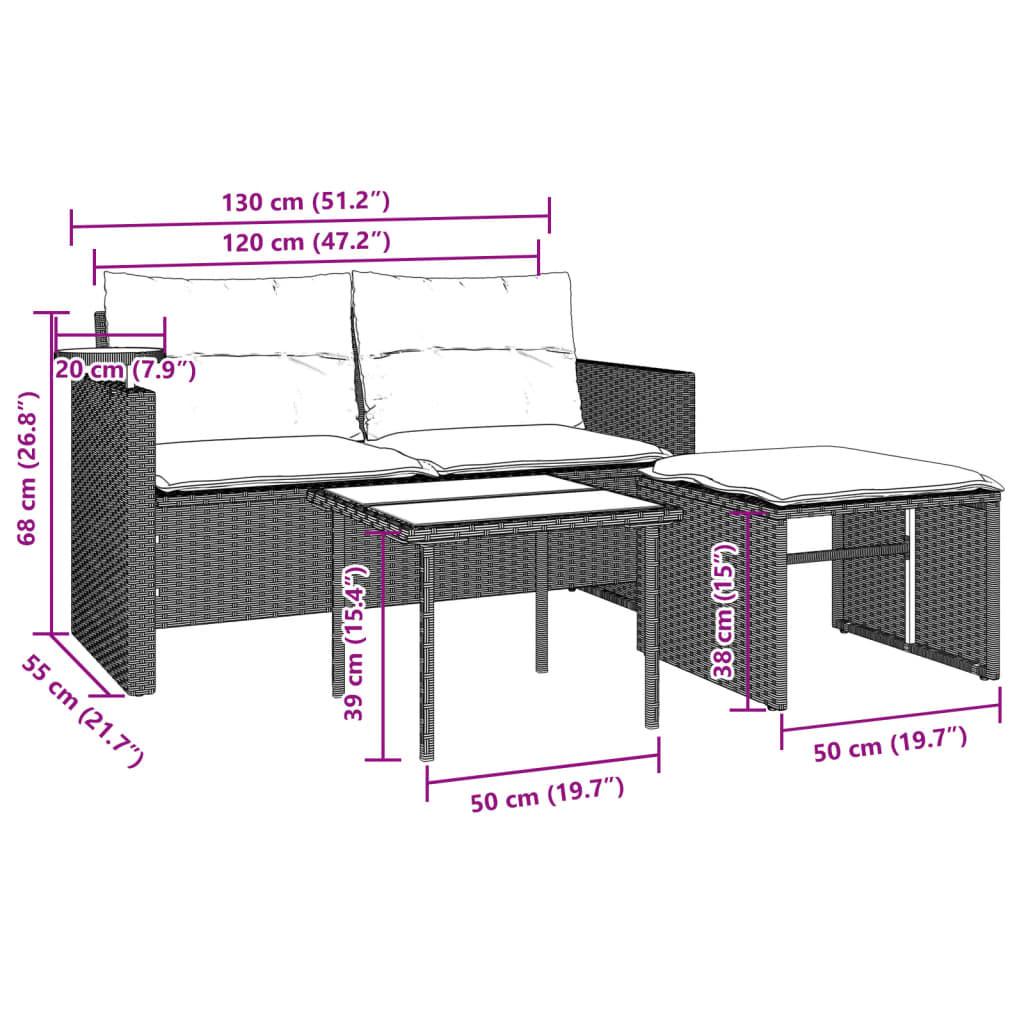 VidaXL Ensemble de canapés de jardin rotin synthétique  