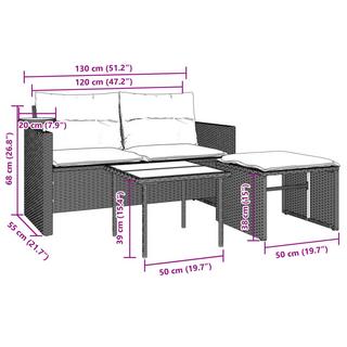 VidaXL Ensemble de canapés de jardin rotin synthétique  