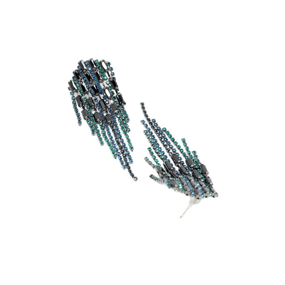 AVANT-GARDE PARIS  Kristallbesetzte Hängeohrringe in Blau 