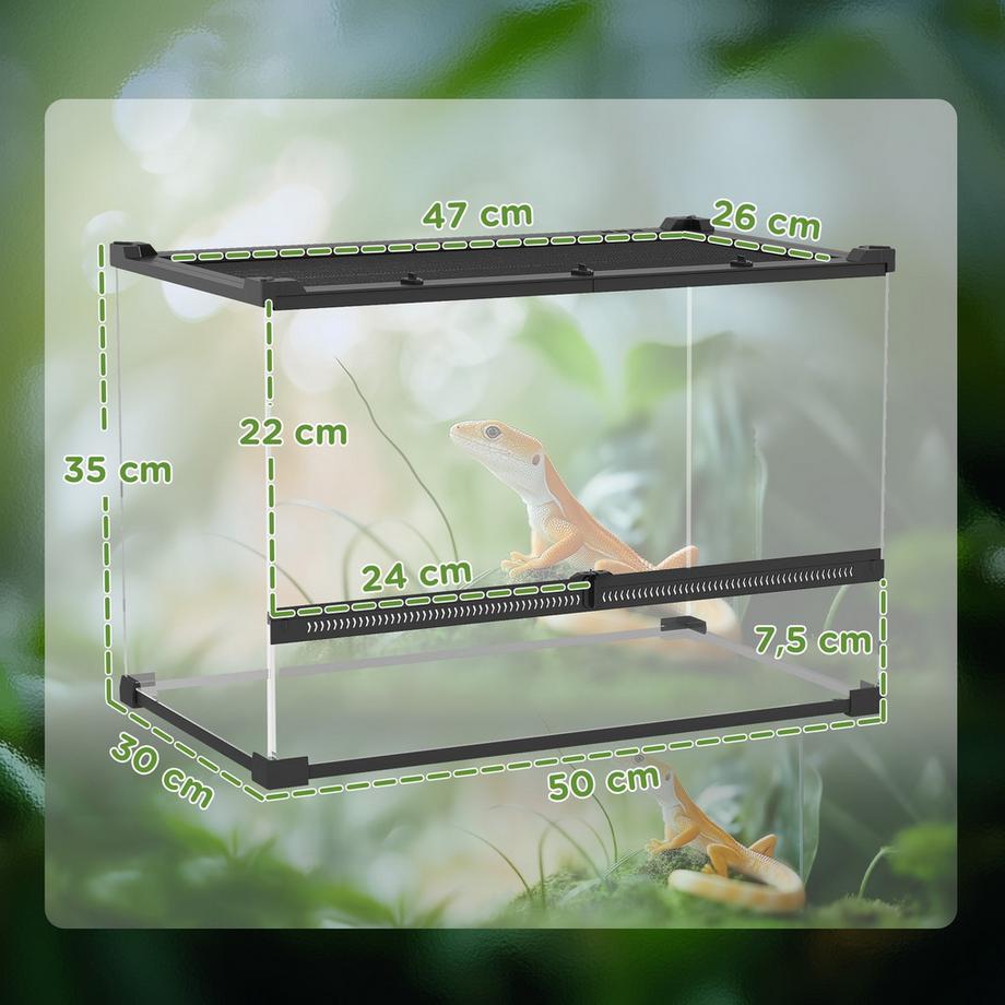 Northio  Reptilien-Glasterrarium, sicherer Verschluss 