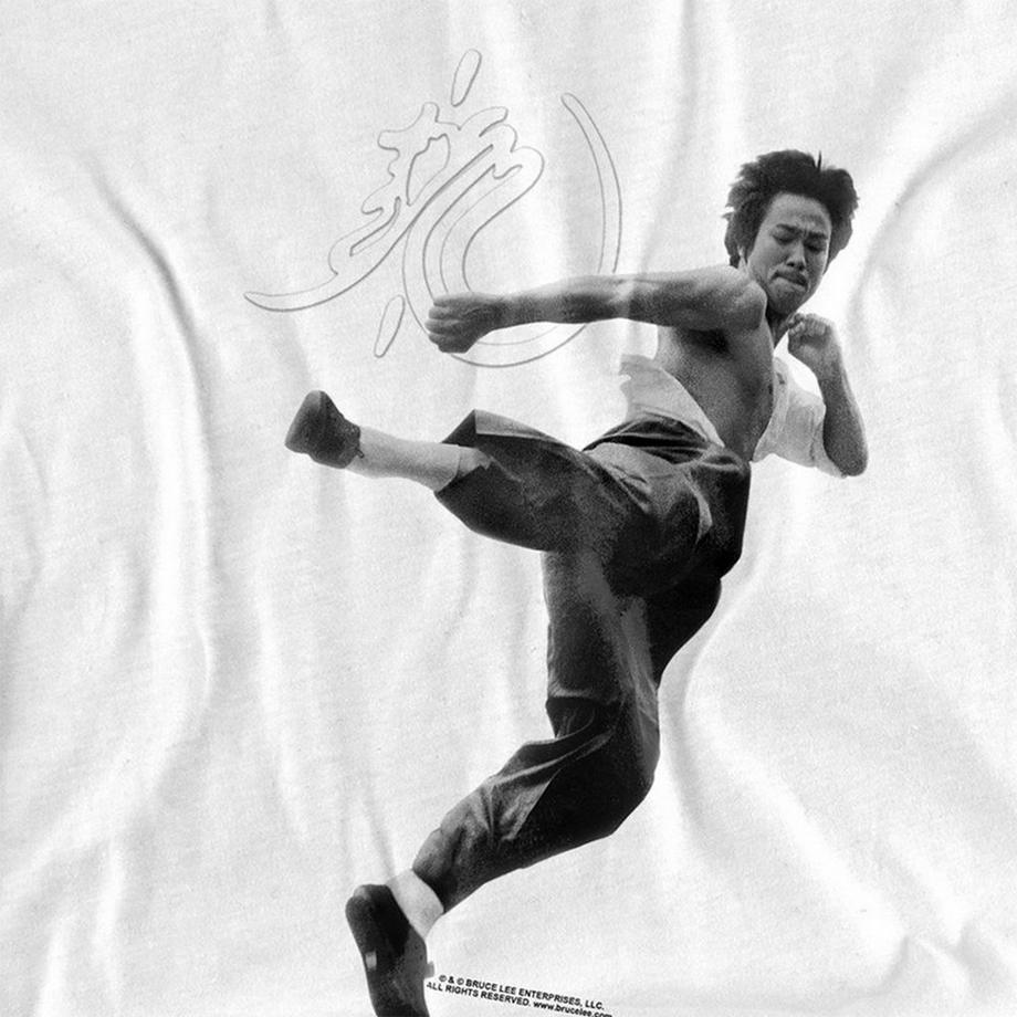 Bruce Lee Maglietta Manica Lunga Flying Kick  