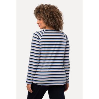 Ulla Popken  Shirt, Ringel, A-Linie, Rundhals, Langarm 