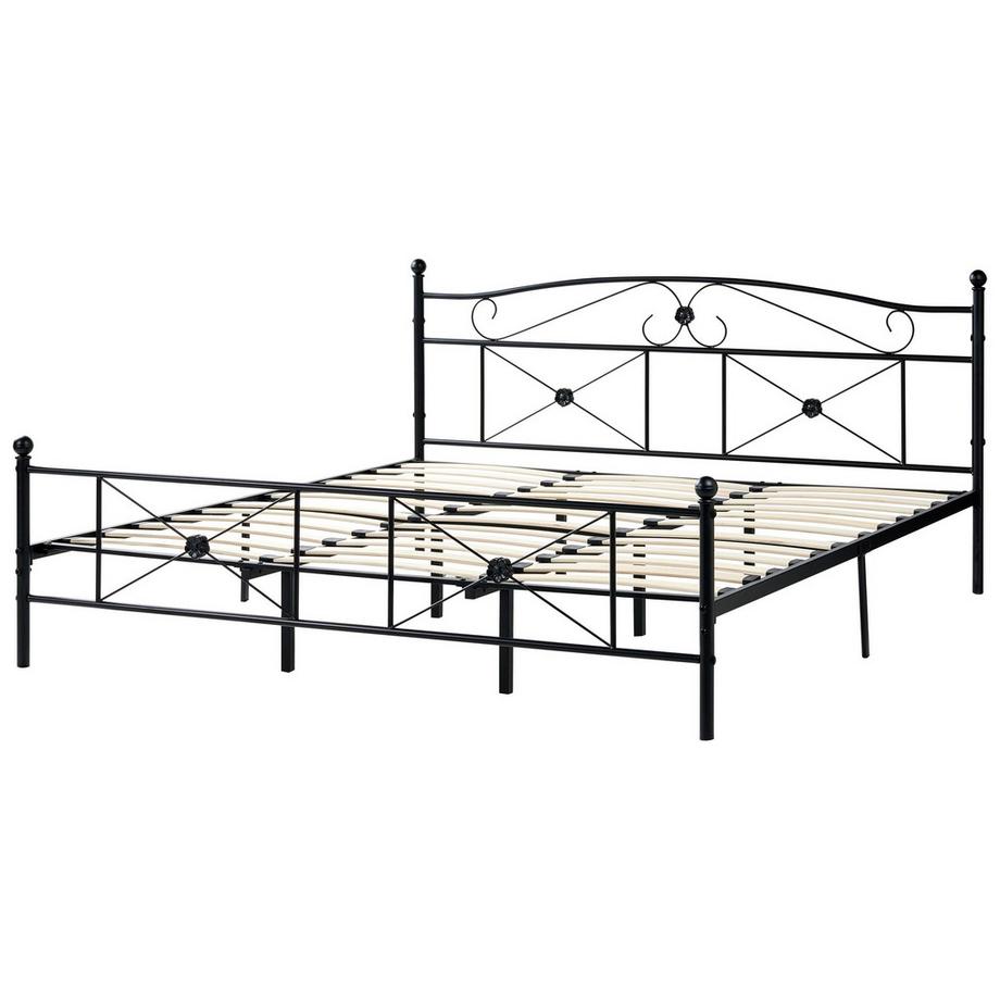 Beliani Lit avec sommier en Acier Traditionnel RODEZ  