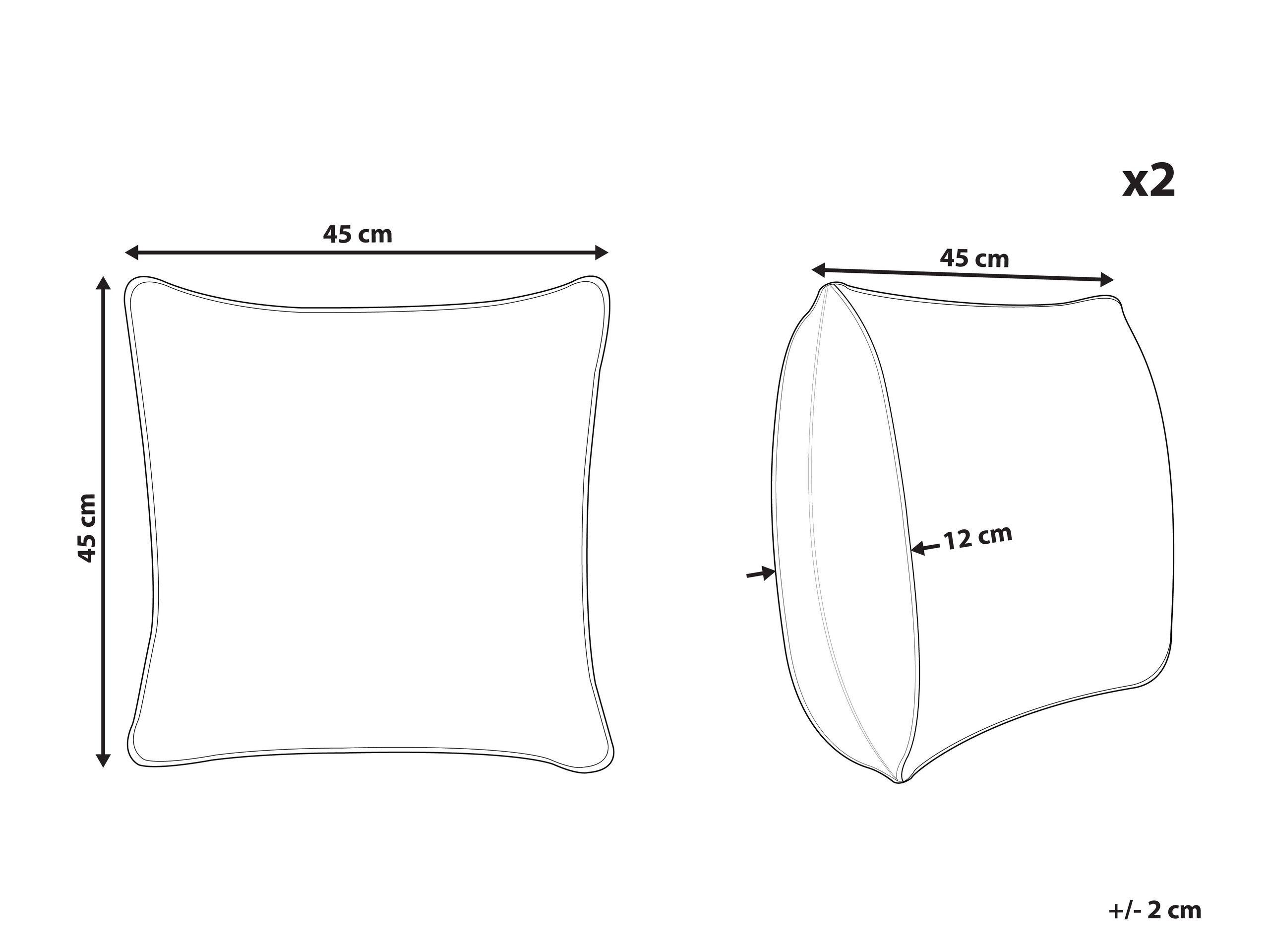 Beliani Lot de 2 coussins décoratifs en Coton Moderne WARANASI  