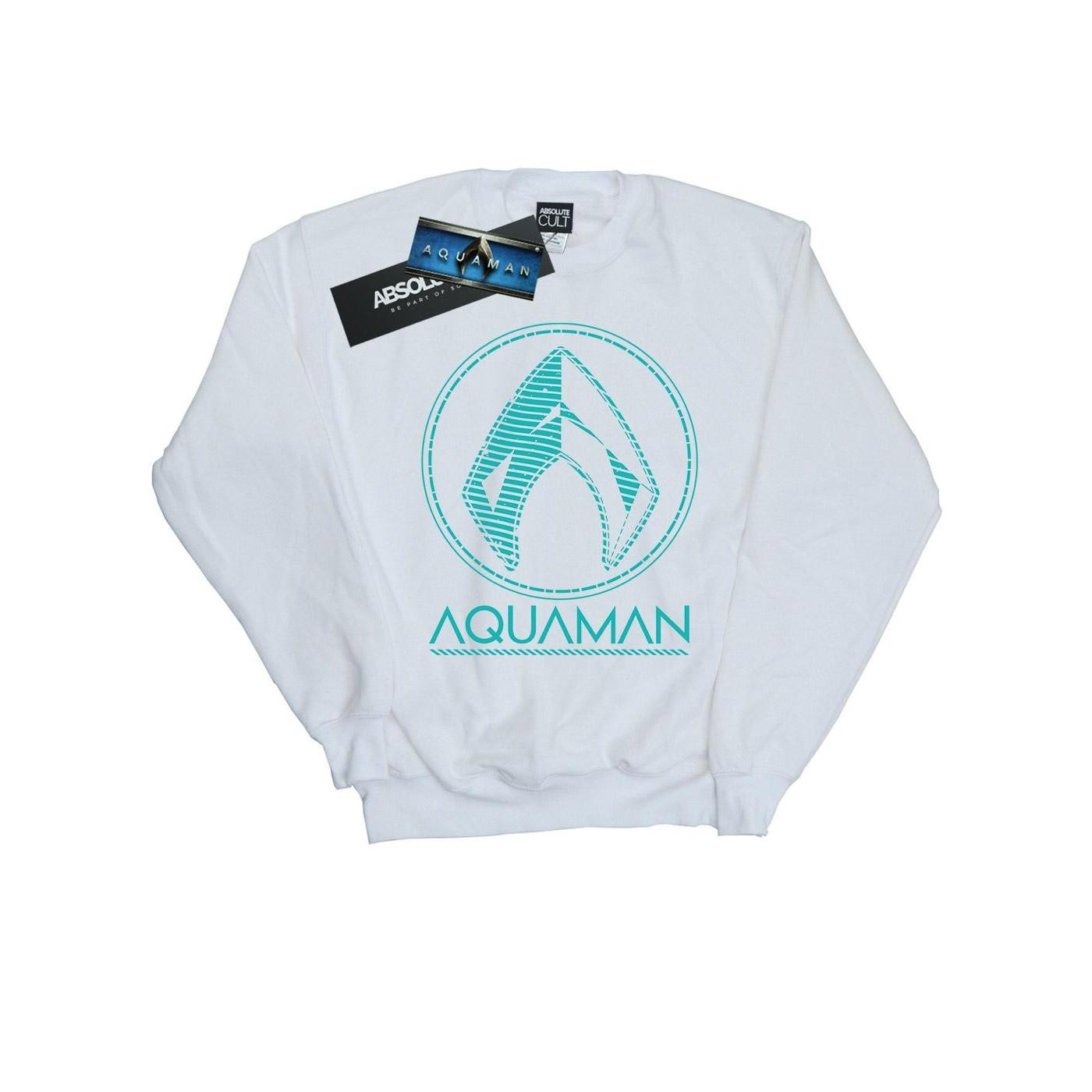 Image of Aquaman Aqua Logo Sweatshirt Damen Weiss L