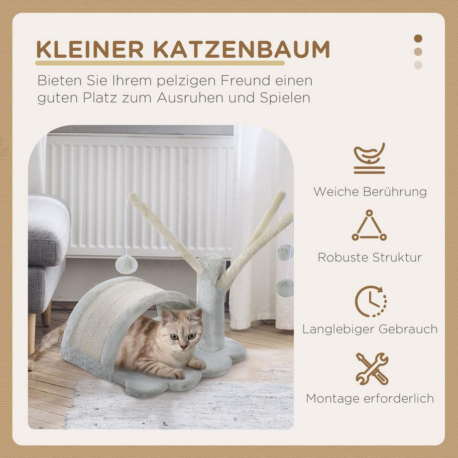 Northio  Kratzbaum Stabiler Katzenkratzbaum Mit Sisal, Kletterbaum Für Katzen, Hellgrau 