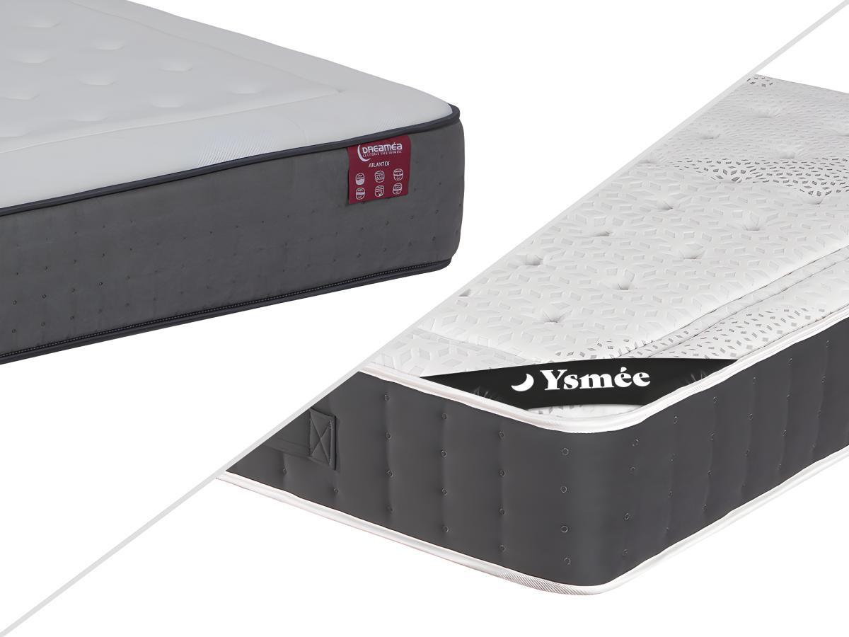 Ysmée Matratze - 160 x 200 cm - Taschenfederkern - Auflage Memory Schaum - Stärke 27 cm - ATLANTIDE von YSMÉE  