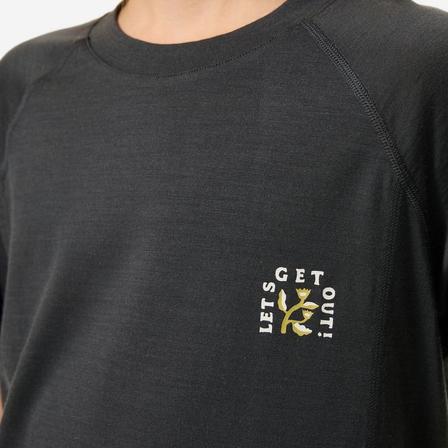 QUECHUA  T-shirt enfant manches courtes randonnée mérinos 