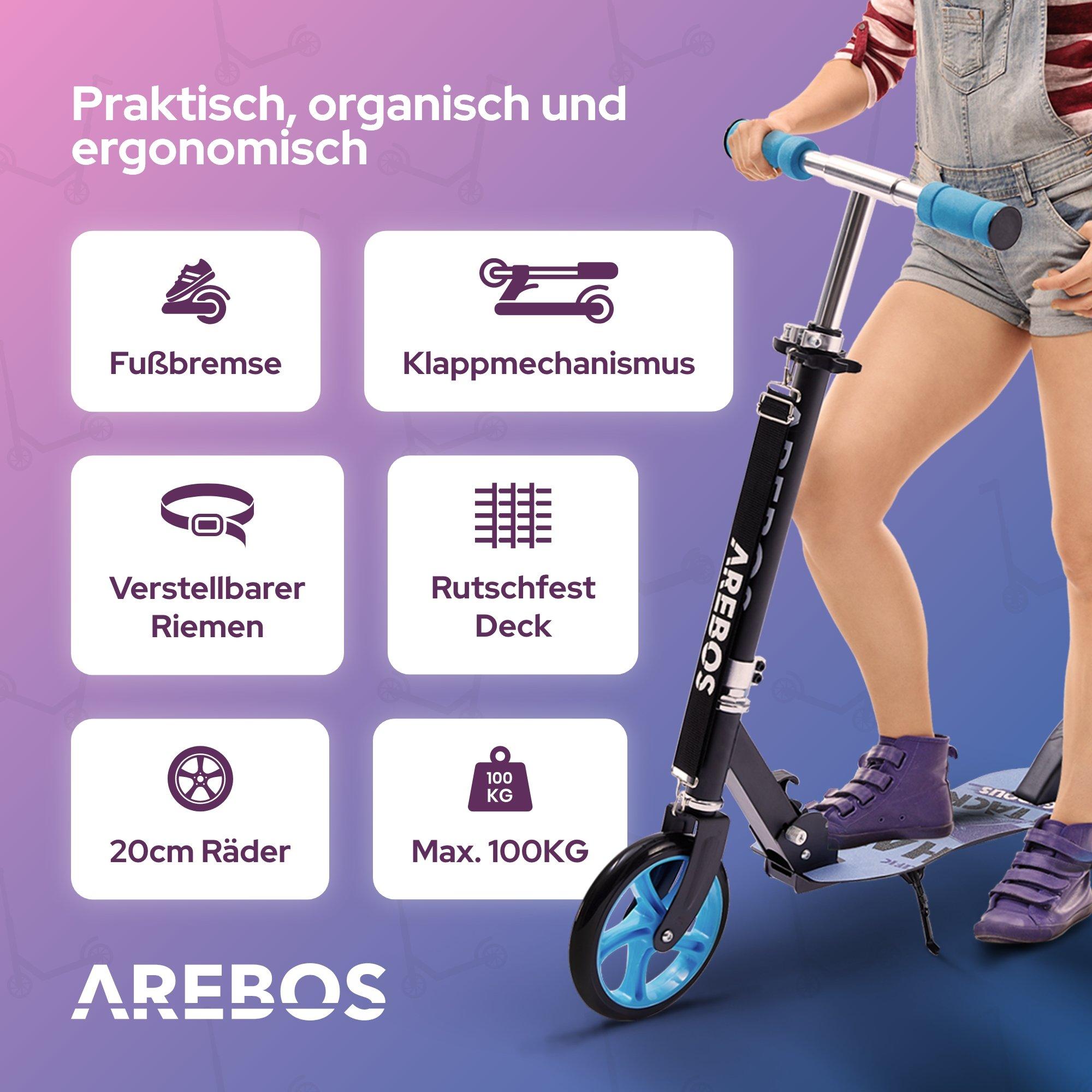 Arebos  Tretroller Kickroller Cityroller Kinderroller Erwachsene Scooter 