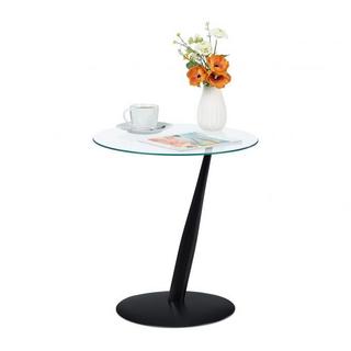 B2X Table d'appoint en verre noir  