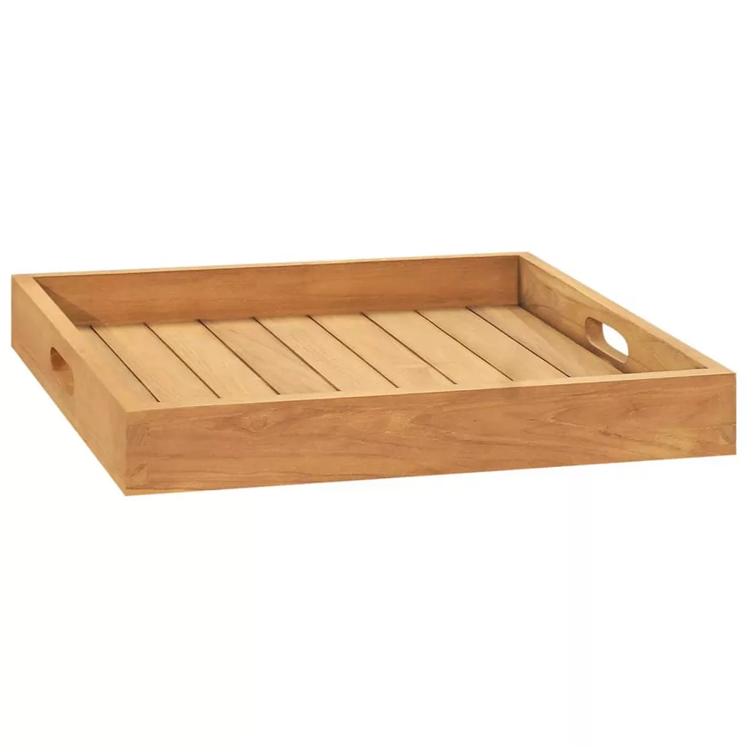Plateau de service 50x50 cm Bois de teck massif Vidaxl