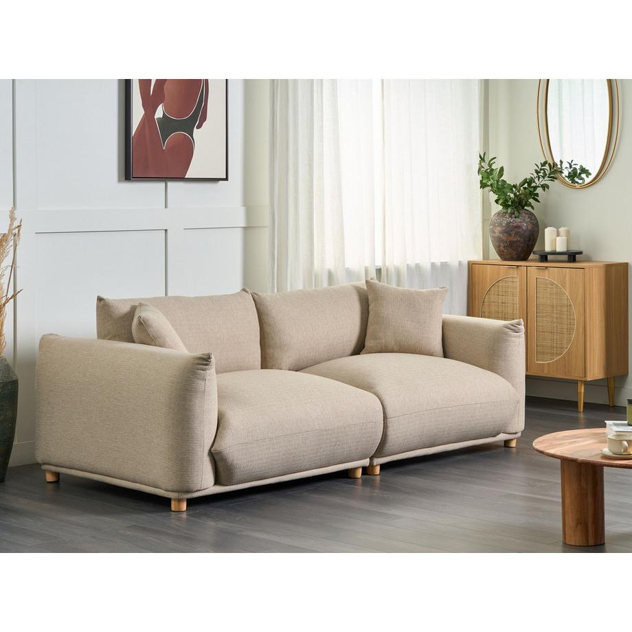 Beliani Canapé 3 places en Tissu  LUVOS  