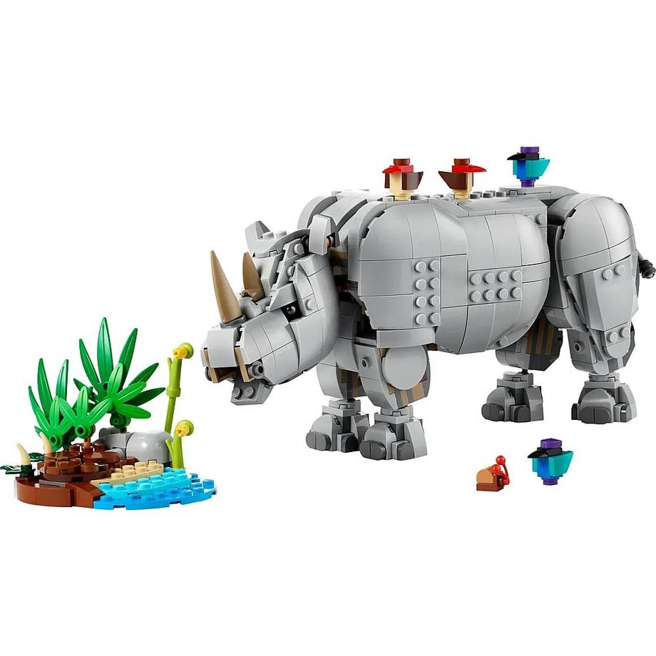 LEGO®  Animaux sauvages 3-en-1 : Le rhinocéros majestueux avec des oiseaux 