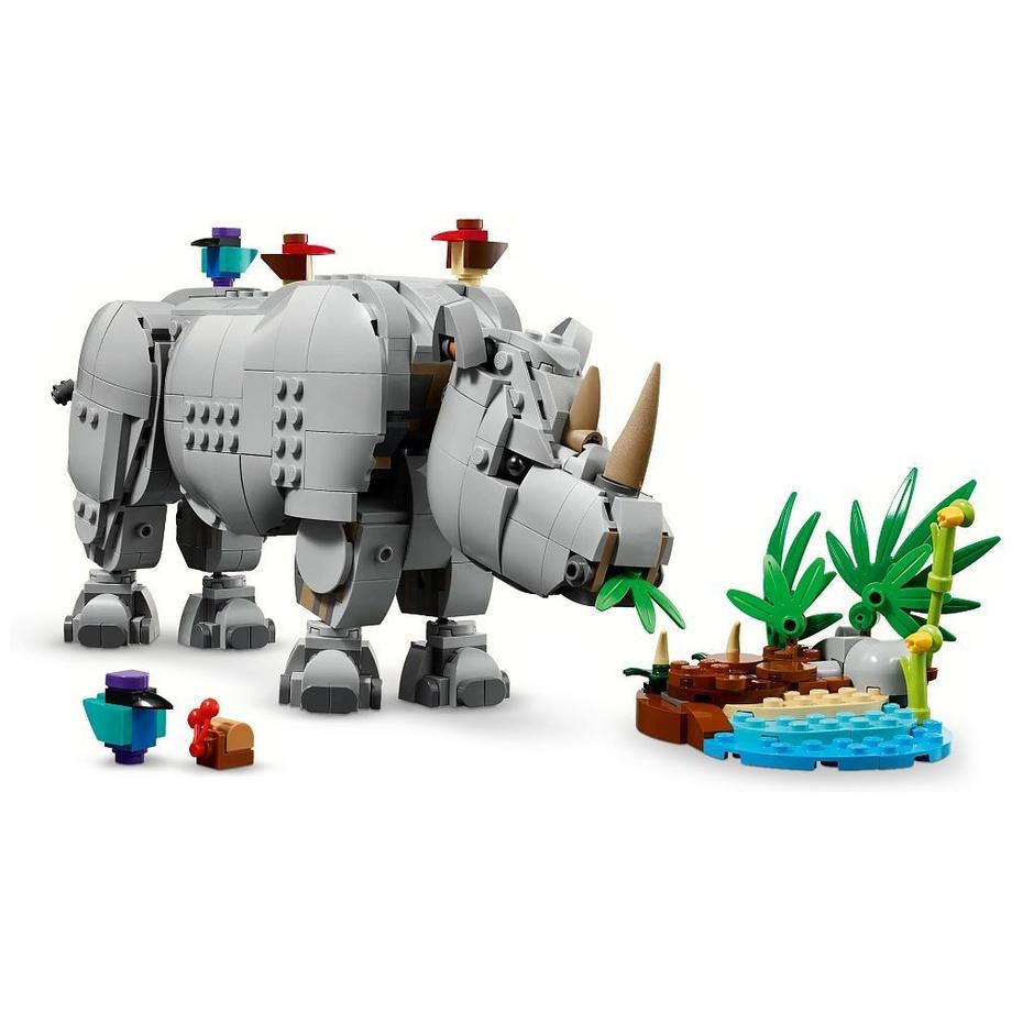 LEGO®  Animaux sauvages 3-en-1 : Le rhinocéros majestueux avec des oiseaux 