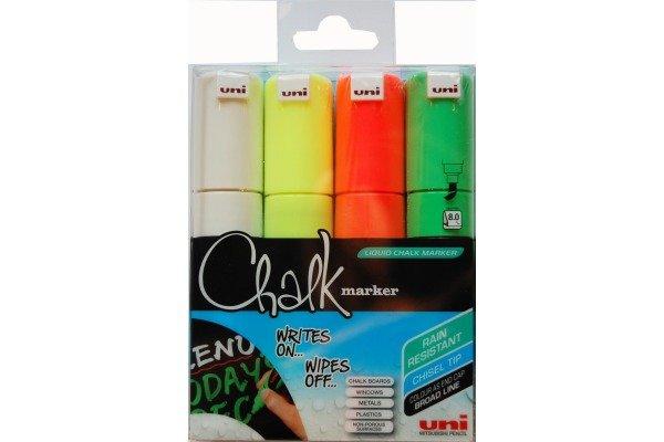 uni-ball UNI-BALL Chalk Marker 8mm  4 Farben, Etui  