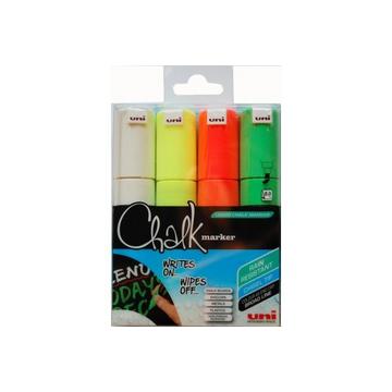 UNI-BALL Chalk Marker 8mm PWE8M.4C.1 4 Farben, Etui