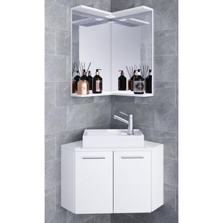 VCM 3-tlg Badmöbel Set Gäste WC Gästebad Waschplatz Waschtisch klein ecke Vilosa  