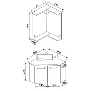 VCM 3-tlg Badmöbel Set Gäste WC Gästebad Waschplatz Waschtisch klein ecke Vilosa  