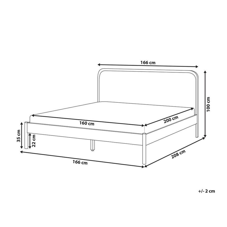 Beliani Lit avec sommier en Bois de pin Minimaliste DOSCHES  