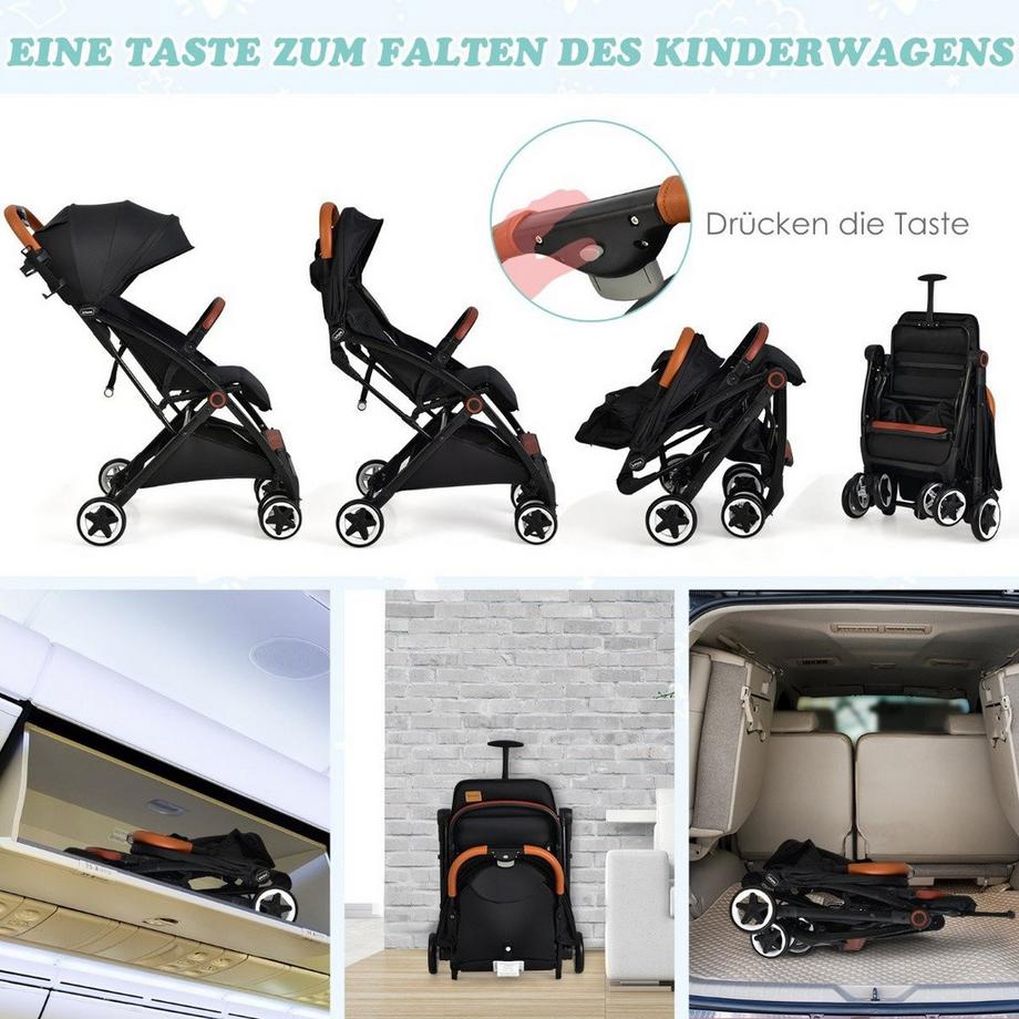 Northix  Poussette de voyage pliable et inclinable 