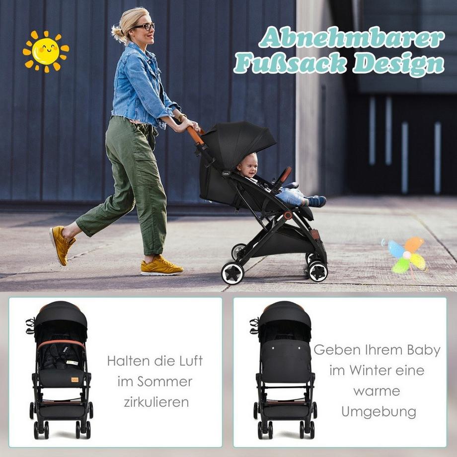 Northix  Poussette de voyage pliable et inclinable 