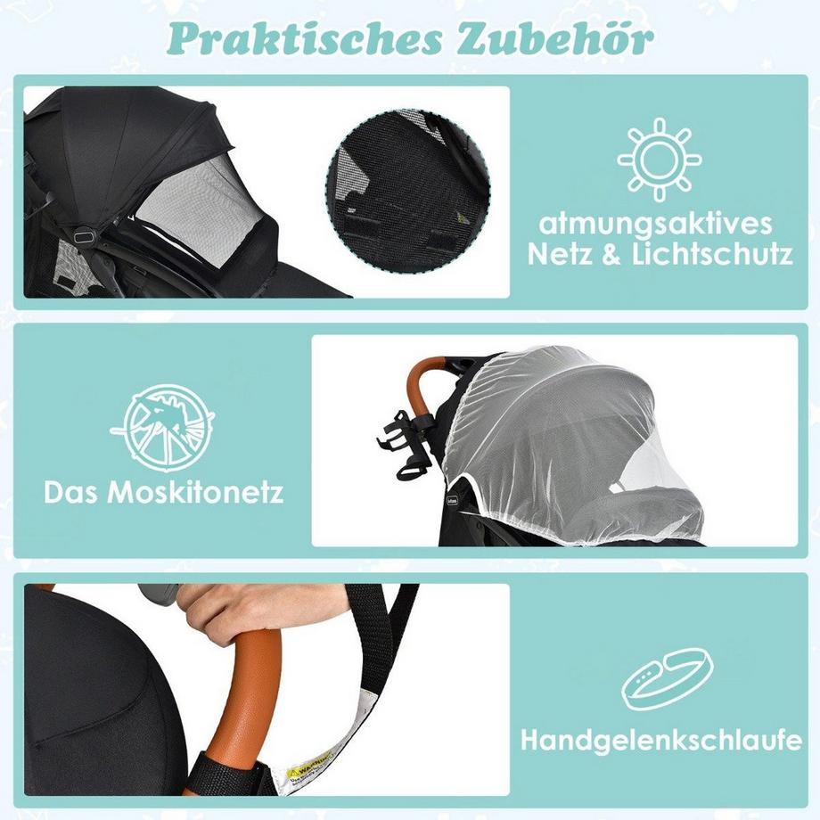 Northix  Poussette de voyage pliable et inclinable 