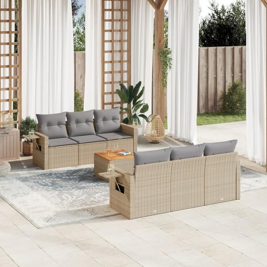 VidaXL Ensemble de canapés de jardin rotin synthétique  