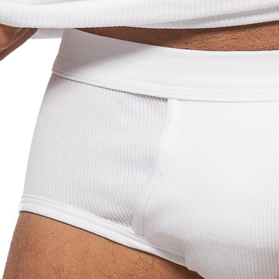 Ammann Confezione da 4 Slip Organic Cotton a Costine Doppie  