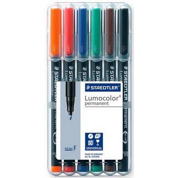 STAEDTLER Lumocolor permanent F 6 Farben assortiert