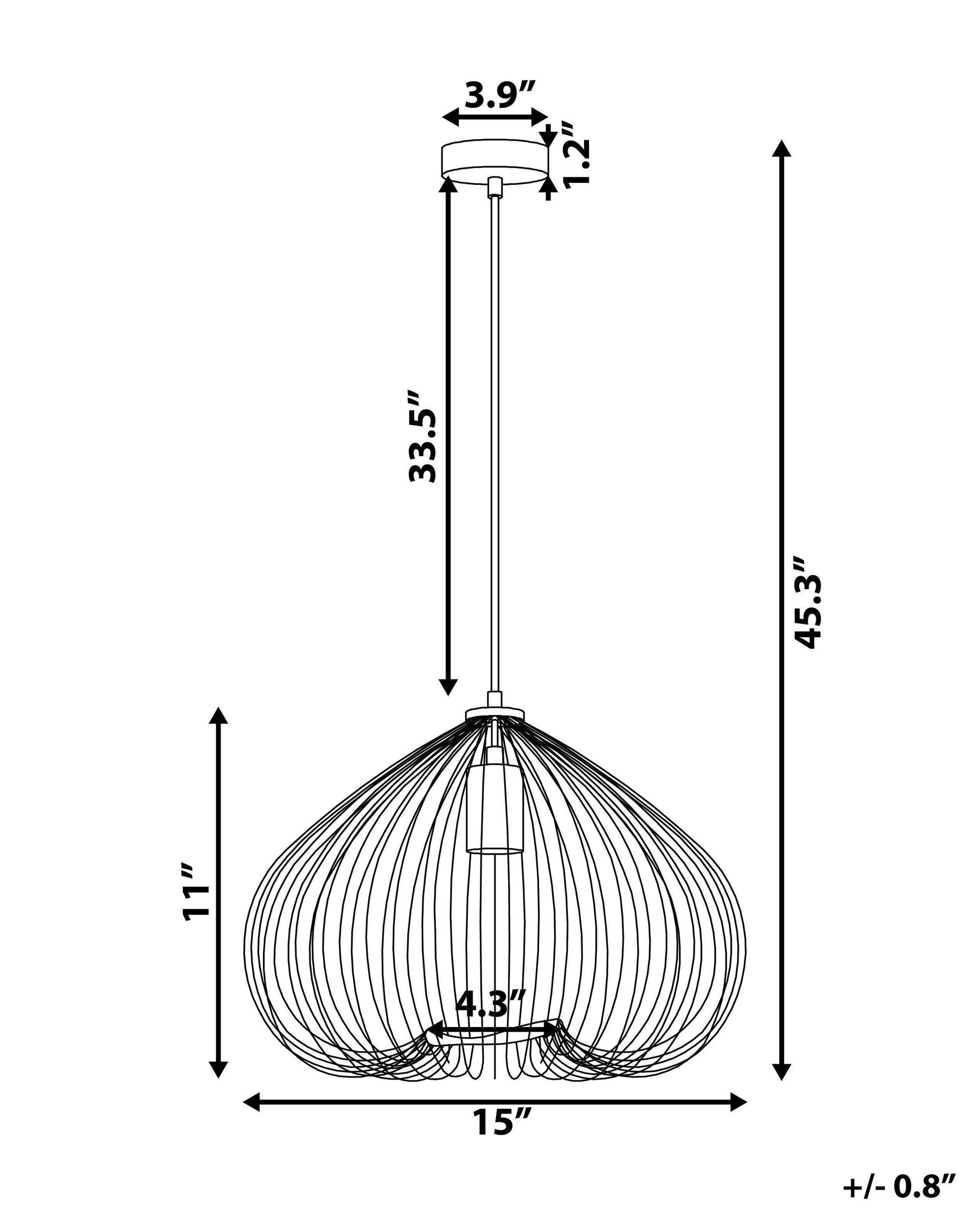 Beliani Lampe suspension en Métal Industriel TORDINO  