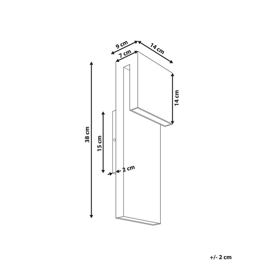 Beliani Lampe murale LED pour l'extérieur en Métal Moderne LIMONLU  