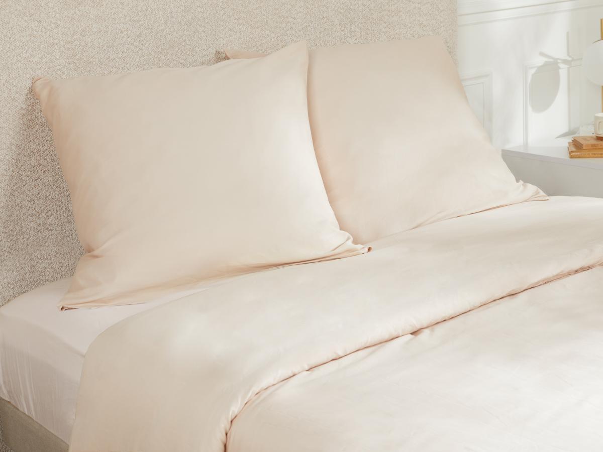 Vente-unique TALORA Completo Lenzuola Raso 240 x 260 cm Bianco  