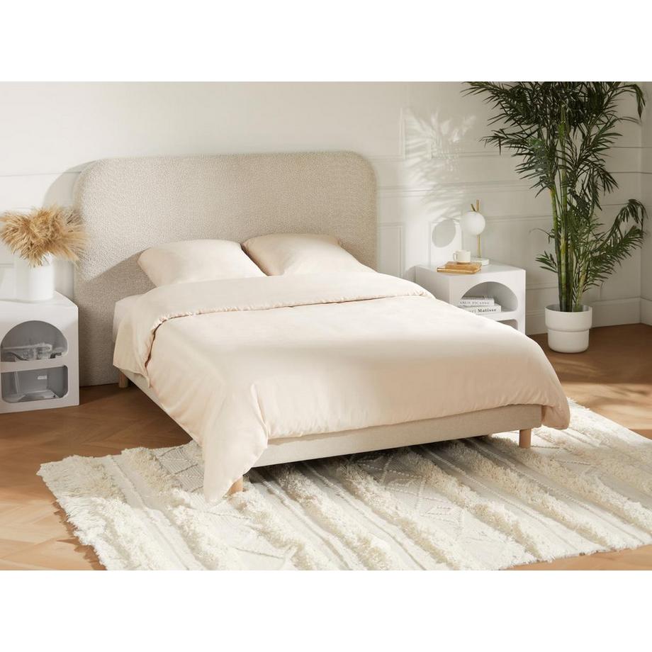 Vente-unique TALORA Satin Bettwäsche Set 240 x 260 cm Weiss  