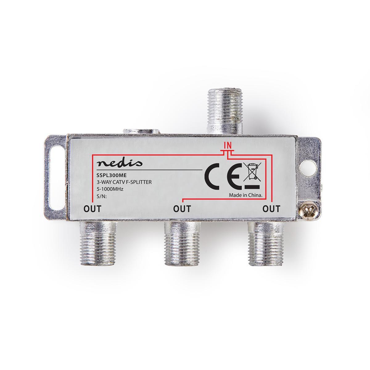 Image of Catv-splitter | 5 - 1000 Mhz | Einfügungsdämpfung: 6,8 Db | Anzahl Der Ausgänge: 3 | 75 Ohm | Zinklegierung Unisex