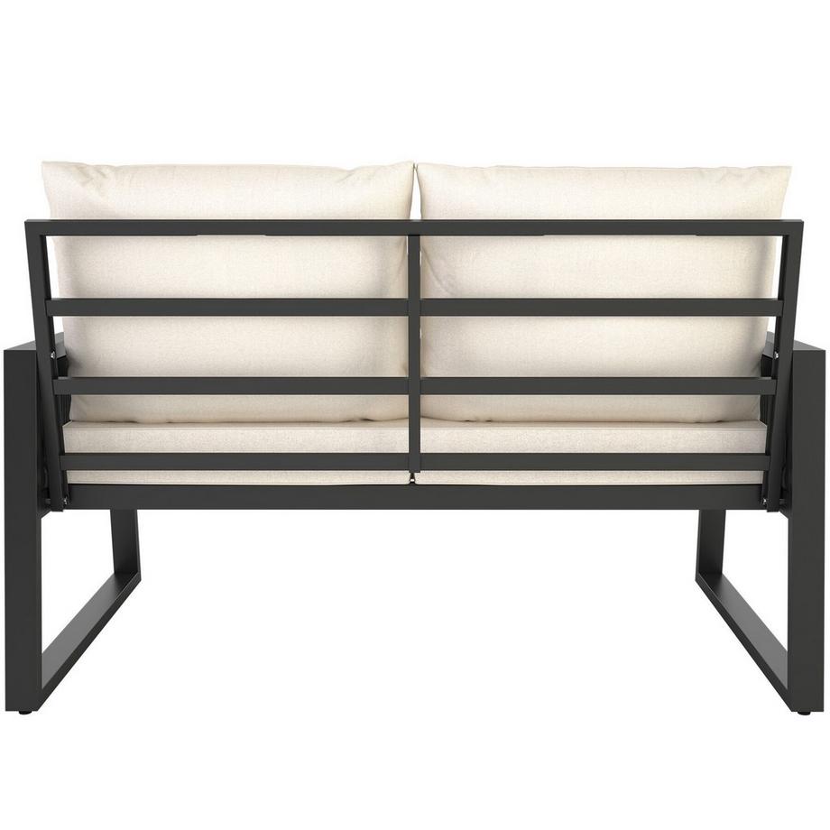 Tectake Aluminium Garten-Lounge Set Captive im Rope-Design 7 cm Sitzpolster, dicke Rückenkissen  