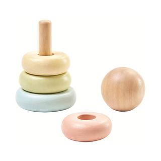 Plantoys  PlanToys Jouets en bois Mon premier anneau à empiler - Pastel 