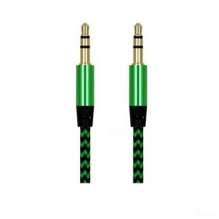 eStore  Câble auxiliaire tissé de 3,5 mm de 1 m - vert 