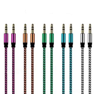 eStore  Câble auxiliaire tissé de 3,5 mm de 1 m - vert 