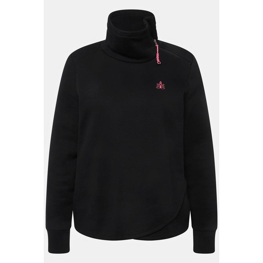 Ulla Popken Mandala Felpa Maniche Lunghe Collo Alto Zip  