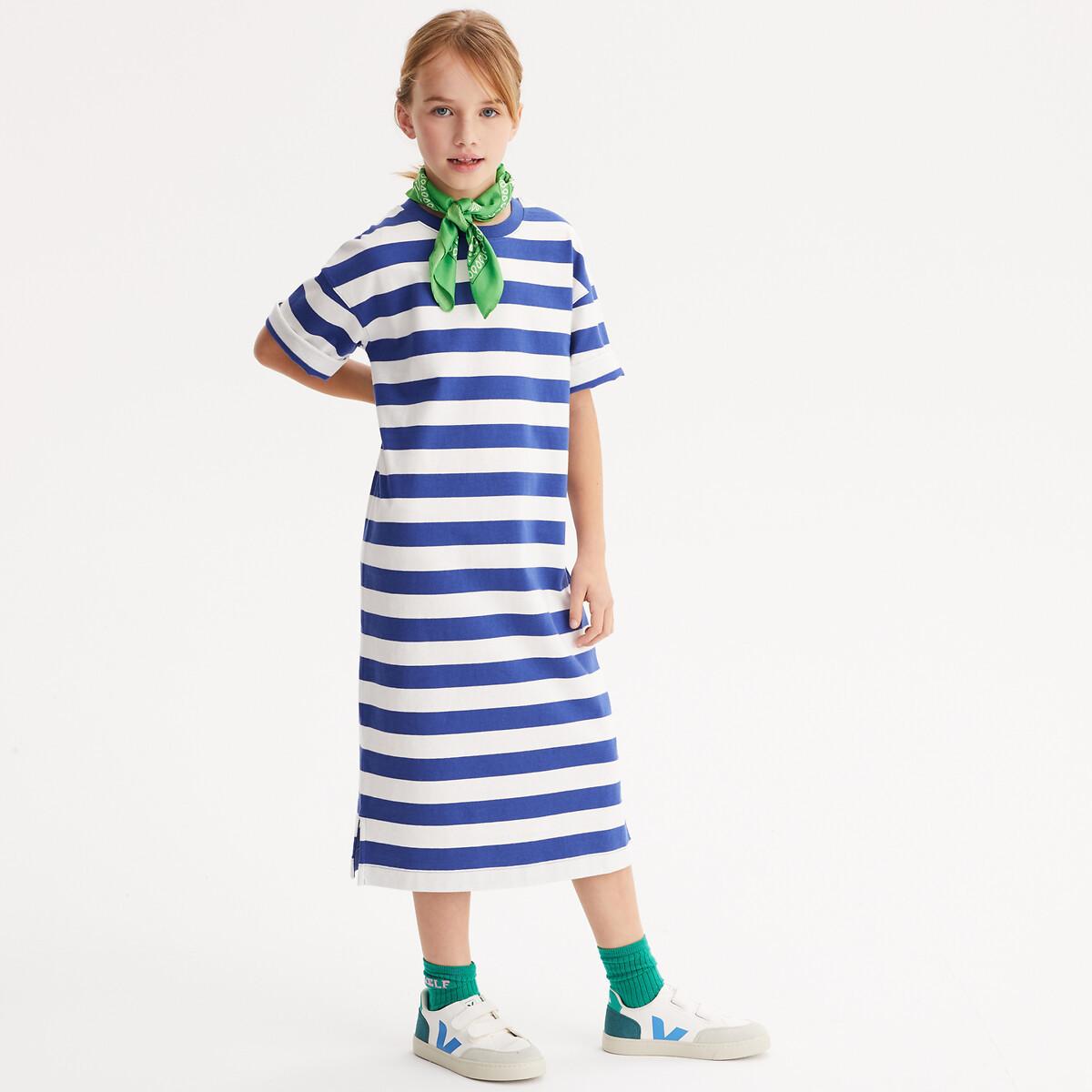 La Redoute Collections  Robe-T-shirt rayée à manches courtes 