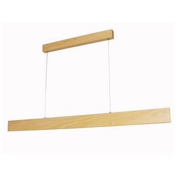 Lampadario LED L. 118,5 cm in Alluminio Legno chiaro di Design - DORVAL