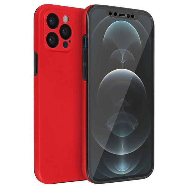 Avizar  Coque iPhone 12 Pro Max Intégrale Rouge 