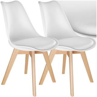 Tectake Set Esszimmerstuhl Frederikke Scandi-Design gepolsterte Sitzfläche, ergonomische Form  