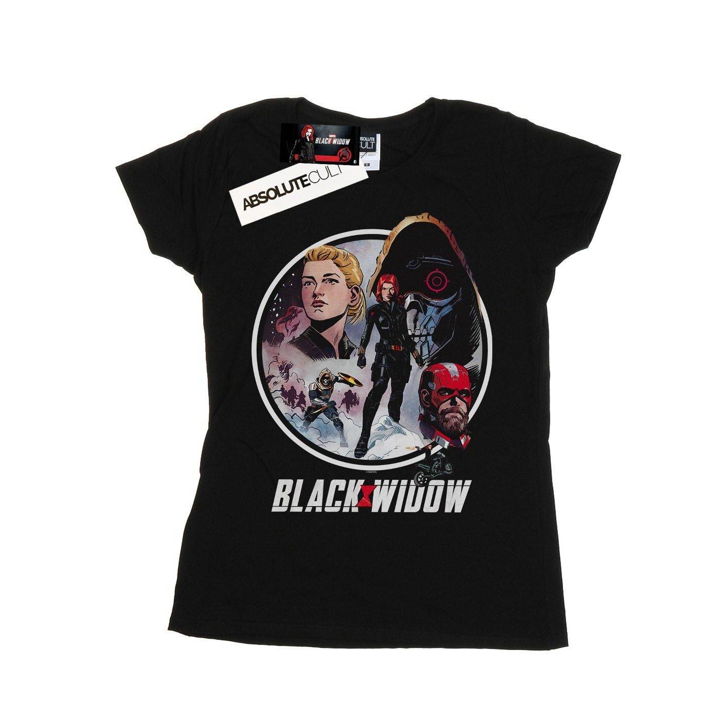 Image of Black Widow Movie Vintage Circle Tshirt Damen Schwarz XXL